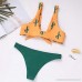 Gooldu Women Bikini Sets Two Piece Dots Tie Solid Color Bandage Swimsuit Push Up Swimwear Bathing Suit Yellow B07LG77ZKP